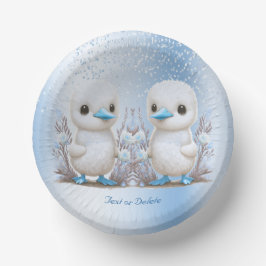 Twin Ducks Blue Floral Paper Bowl Pappteller