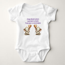 Twin Elephant Liebe Baby Strampler