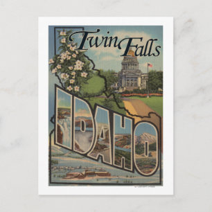 Twin Falls, Idaho - Große Buchstabenszenen Postkarte