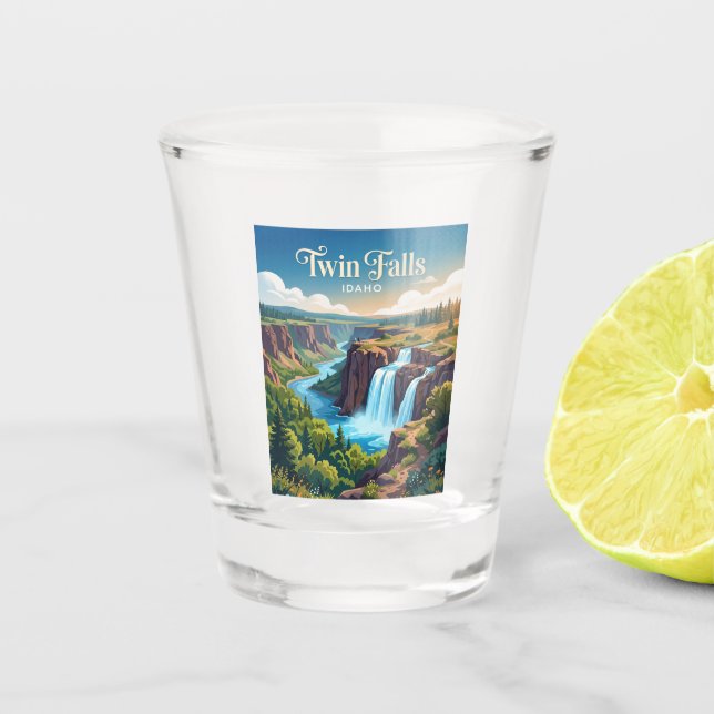 Twin Falls Idaho Schnapsglas (Vorderseite)