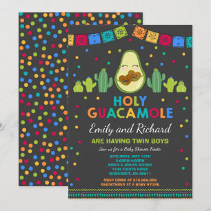 Twin Fiesta Babydusche Einladung Heilige Guacamole