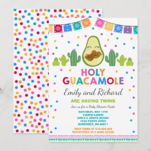 Twin Fiesta Babydusche Einladung Heilige Guacamole