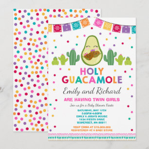 Twin Fiesta Babydusche Einladung Heilige Guacamole