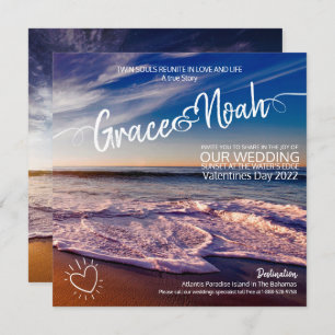 Twin Flame Destination Plage Mariage Invitation