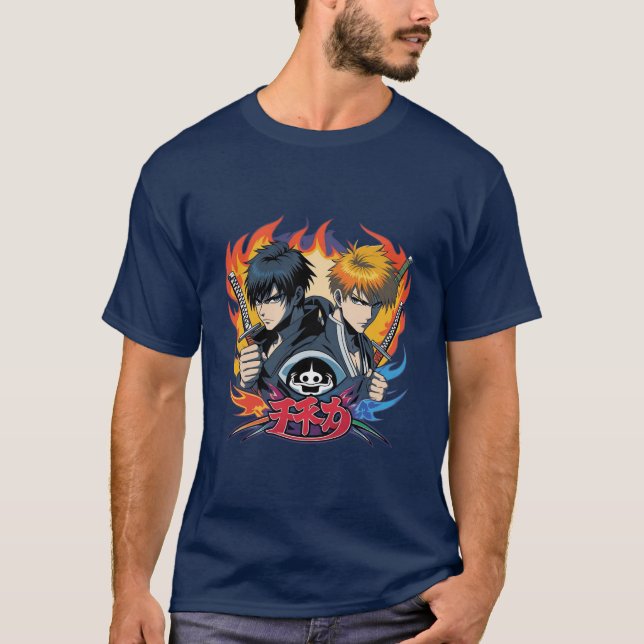 Twin Flame Fighters | Epic Anime T-Shirt for Men (Vorderseite)