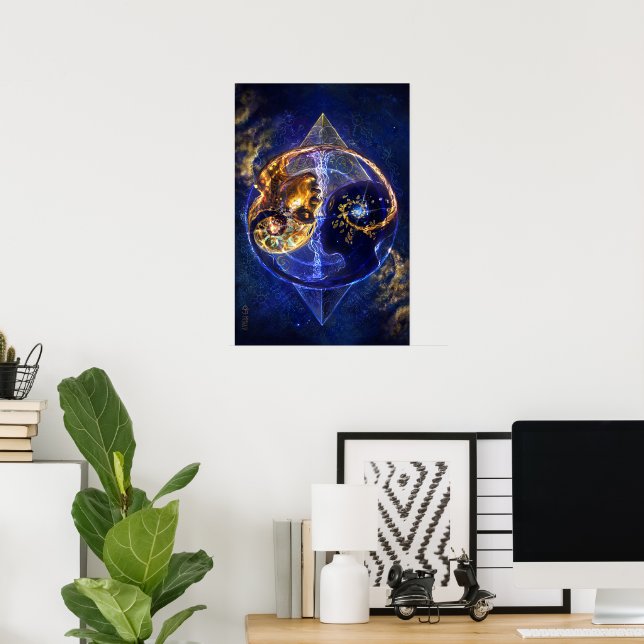 Twin flame - yin-yang balance artwork poster (Heimbüro)