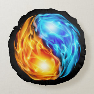 Twin Flames Rundes Kissen