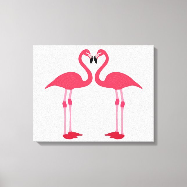 Twin Flamingos Leinwanddruck (Vorderseite)