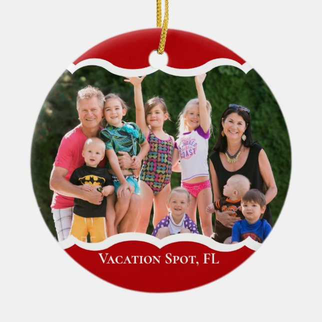 Twin Foto Rote Keramik Ornament (Vorne)