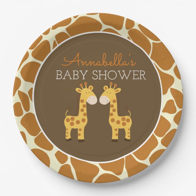 Twin Giraffes Twin Paper Plate Pappteller (Vorderseite)
