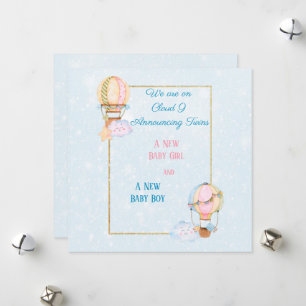 Twin Girl and Boy Faire-part de naissance