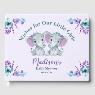 Twin Girl Baby Shower Guest Book Wünsche für Babys Gästebuch