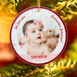 Twin Girl Boy Foto Godmutter First Christmas Baby Keramik Ornament