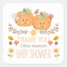 Twin Girl Pumpkin Baby Dusche Danke Stickers
