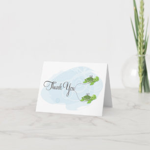 Twin Girl Turtles Carte de remerciements