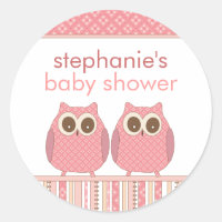 Twin Girls Baby Owls Personalisierte Duschkleber