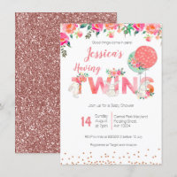 Twin Girls Baby Shower Invitations
