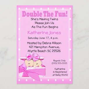 Twin Girls Baby Shower Invitations