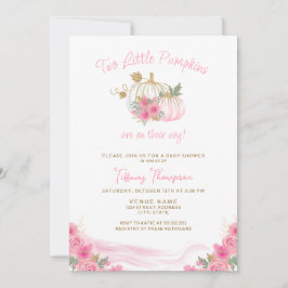 Twin Girls Fall Little Pumpkins Baby Dusche Einladung
