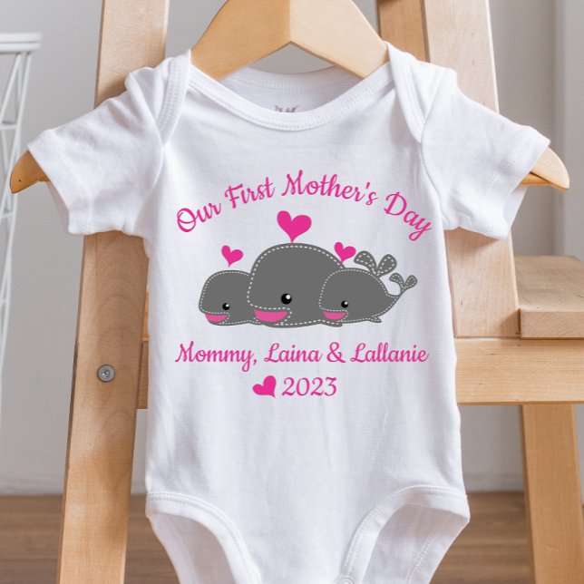 Twin Girls First Mother Day Säugling Bodysuit Baby Strampler (Von Creator hochgeladen)