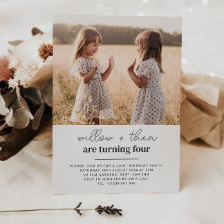 Twin Girls Joint Birthday - Script Einladung