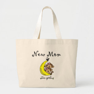 Twin Girls Junge Mutter T - Shirt und Geschenke Jumbo Stoffbeutel