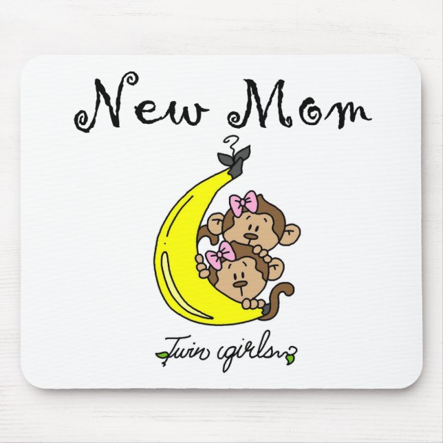 Twin Girls Junge Mutter T - Shirt und Geschenke Mousepad (Vorne)