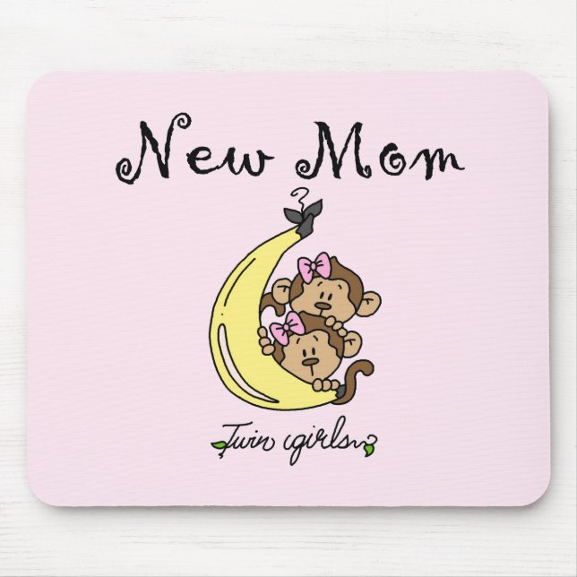 Twin Girls Junge Mutter T - Shirt und Geschenke Mousepad (Vorne)