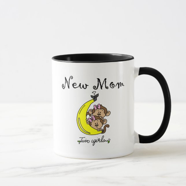 Twin Girls Junge Mutter T - Shirt und Geschenke Tasse (Rechts)