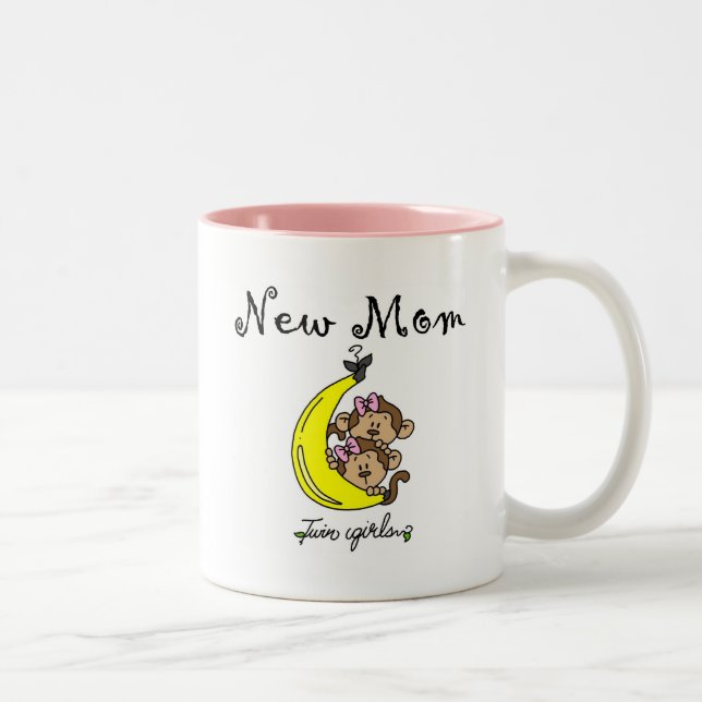 Twin Girls Junge Mutter T - Shirt und Geschenke Zweifarbige Tasse (Rechts)