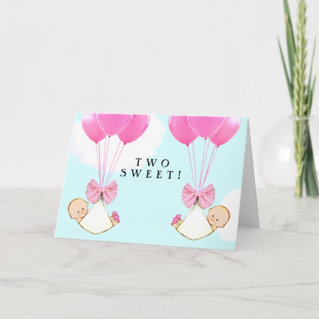 Twin Girls Karte (Vorderseite)