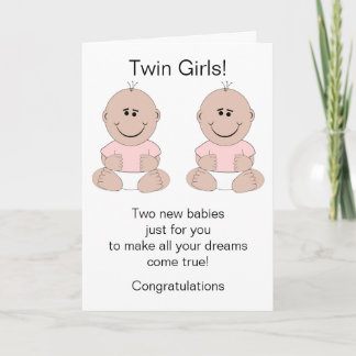 Twin Girls Neue Geborene Babykarte Karte
