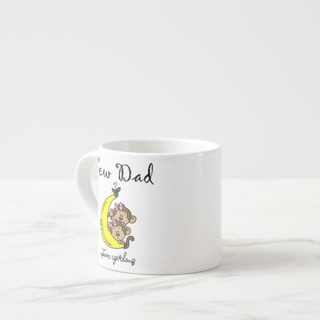 Twin Girls New Dad Geschenke Espressotasse (Vorderseite Links)