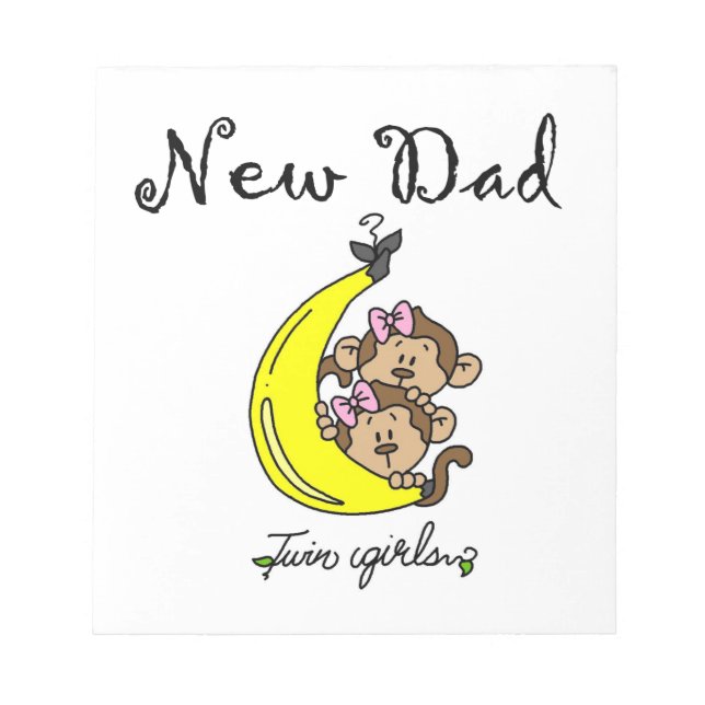Twin Girls New Dad Geschenke Notizblock (Vorderseite)
