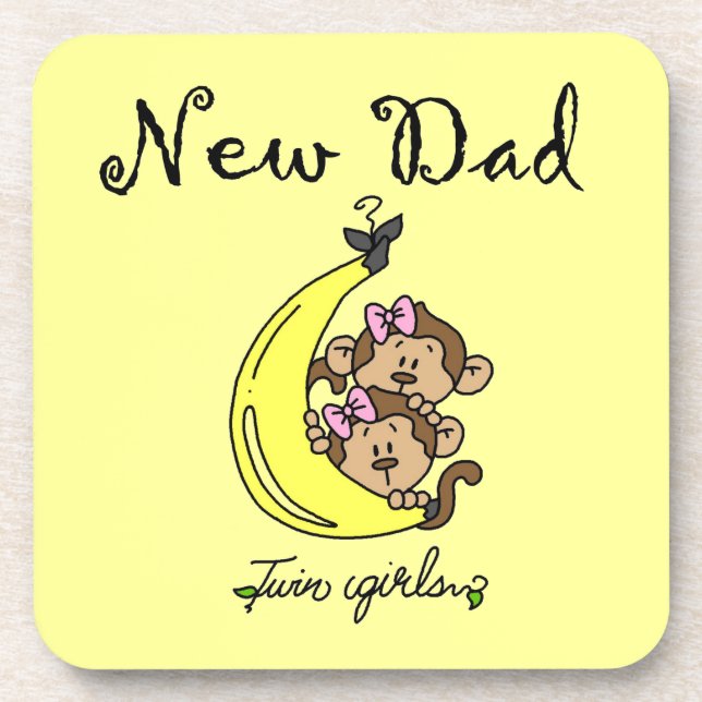 Twin Girls New Dad Geschenke Untersetzer (Vorderseite)