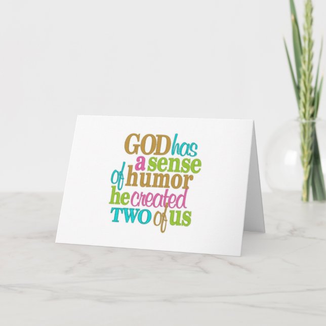 TWIN-GOD HAT EIN "GEFÜHL DES SPASSES"-SEHEN SIE UN KARTE (Vorderseite)