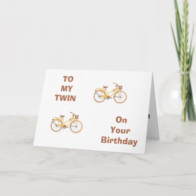 TWIN HAT FAHRRAD-ERINNERUNGEN FÜR TWIN'S GEBURTSTA KARTE (Vorderseite)