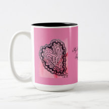 Twin Hearts Romantische Tasse
