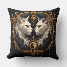 Twin-Katzen-Yin-Yang-Skulptur