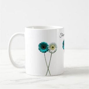 Twin-Kontrast-Doppel-Blüten-Balance in Blüte Zwei Kaffeetasse