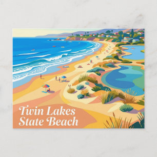 Twin Lakes State Beach Kalifornien Postkarte