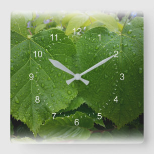 twin leaves quadratische wanduhr