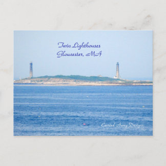 Twin Lighthouse Postcard Postkarte
