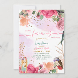Twin Little Fairy Baby Girl Dusche Einladung