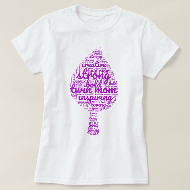 Twin Mama Leaf Shaped T-Shirt (Design vorne)