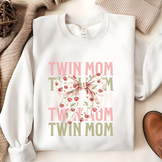 Twin Mom Sweshirt, Coquette Bogen Shirt, Babygesch Sweatshirt (Von Creator hochgeladen)