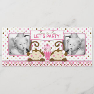 Twin Monkeys & Ice Cream Einladung