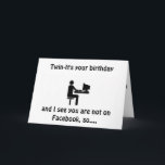***TWIN***-NICHT AUF FACEBOOK, SO EINE KARTE FÜR "<br><div class="desc">NUR EINE KARTE WIRD FÜR "MEINE TWIN" AUF SEINEM ODER IHREN BIRTHTAG GEBEN!!!!</div>