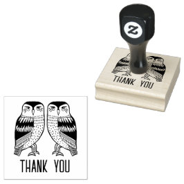 Twin Owls Niedlich Simple BABY SHOWER CUSTOM DANKE Gummistempel