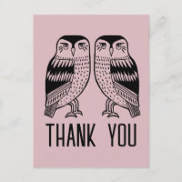 Twin Owls Niedlich Simple Chic CUSTOM Vielen Dank